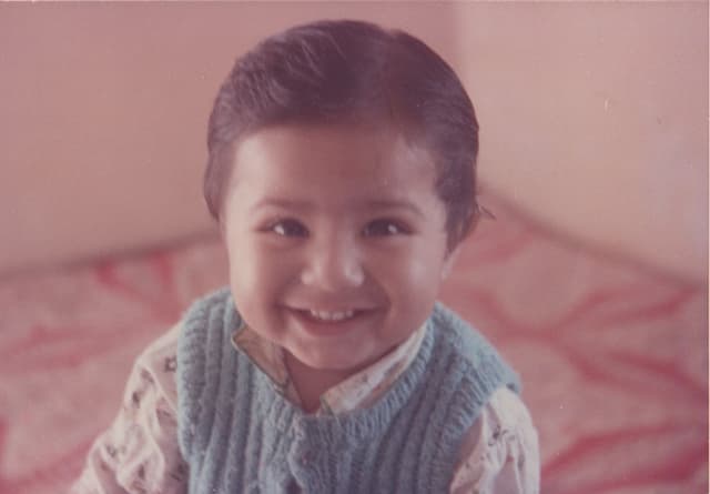 Baby Rafid smiling